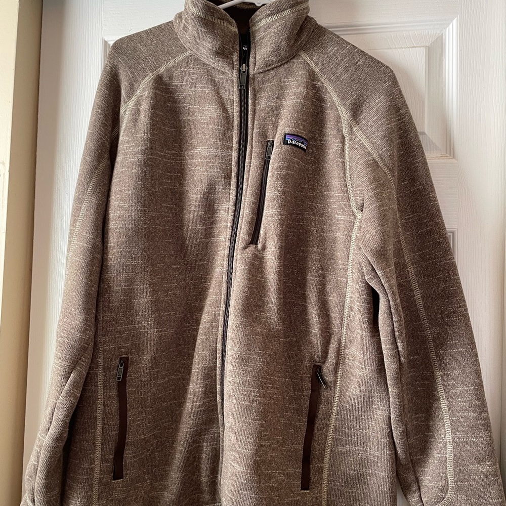 Brown/Tan Zip Up Patagonia with Zip Pockets